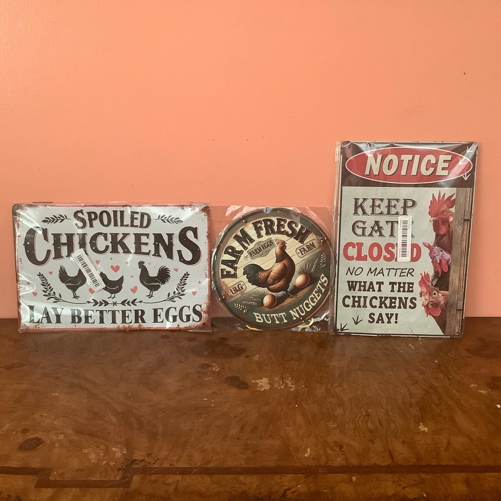 Farmhouse Chicken Wall Decor Signs